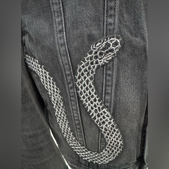 EUC Amiri Crystal Snake Denim Jacket - Picture 12 of 14